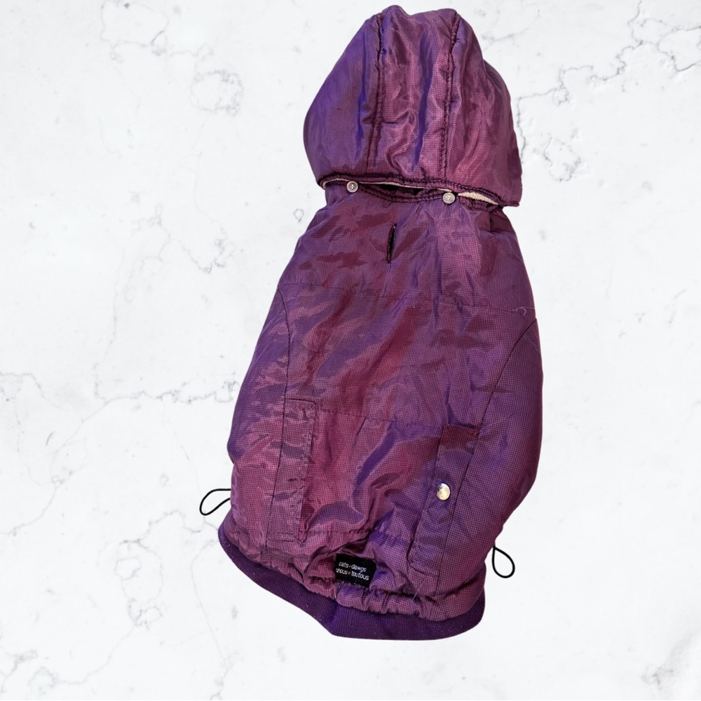 Top Paw purple Doggy winter jacket with fur hood